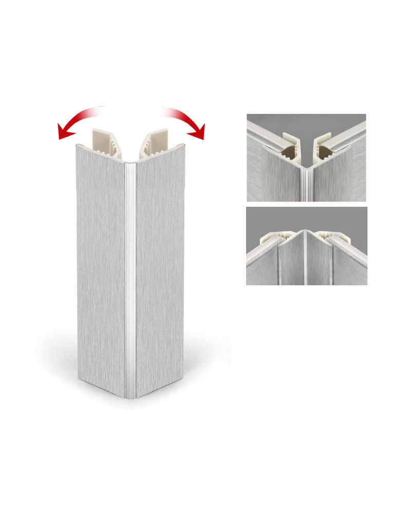 Rinconera Zócalo PVC Regulable Altura 150 mm | Plata, Blanco y Negro