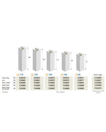 Rinconera Zócalo PVC Regulable Altura 150 mm | Plata, Blanco y Negro