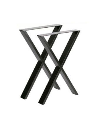 Pata mesa X acero/negro 400x320 2 und | Ref. F15311-NM