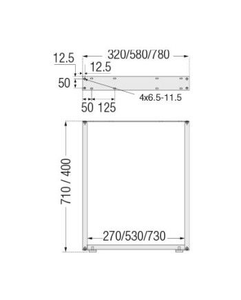 Pata mesa cuadrado 710x580 2 und | Bajo Pedido | Ref. F15320-NM