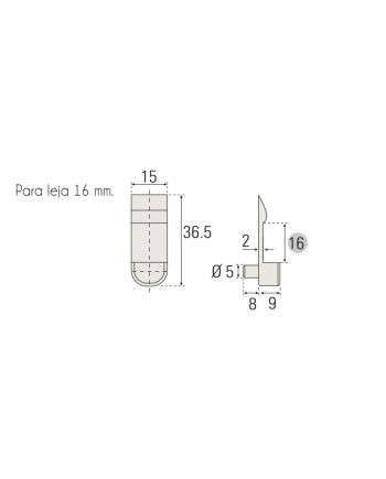 Portaestante Transparente 5 mm Tablero 16/19 | Pack 1000