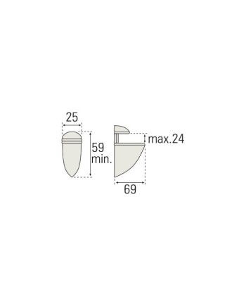 Soporte Pelícano Cromo Mate 69x25 | Hasta 30 kg Estante