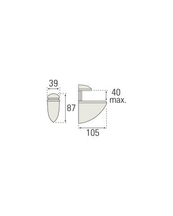 Soporte Pelícano Grande Cromo Mate 105x39 | Hasta 50 kg