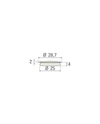 Tapón Blanco 25 mm Trasera Mueble | 100 unidades