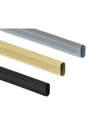 Tubo Aluminio Ovalado Cromo Mate 3,95 m | Barra para Armario y Vestidor