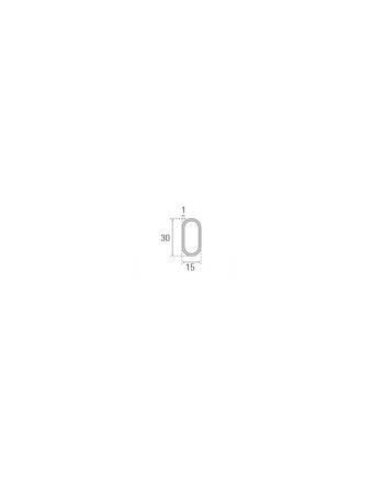Tubo Aluminio Ovalado Cromo Mate 3,95 m | Barra para Armario y Vestidor