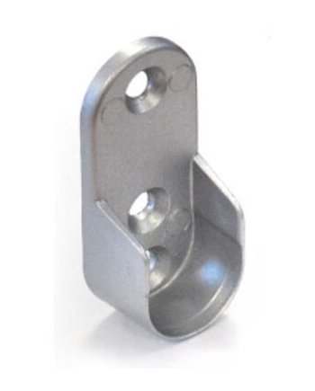 Soporte Lateral Tubo Ovalado Plata Mate | Soporte Barra Armario