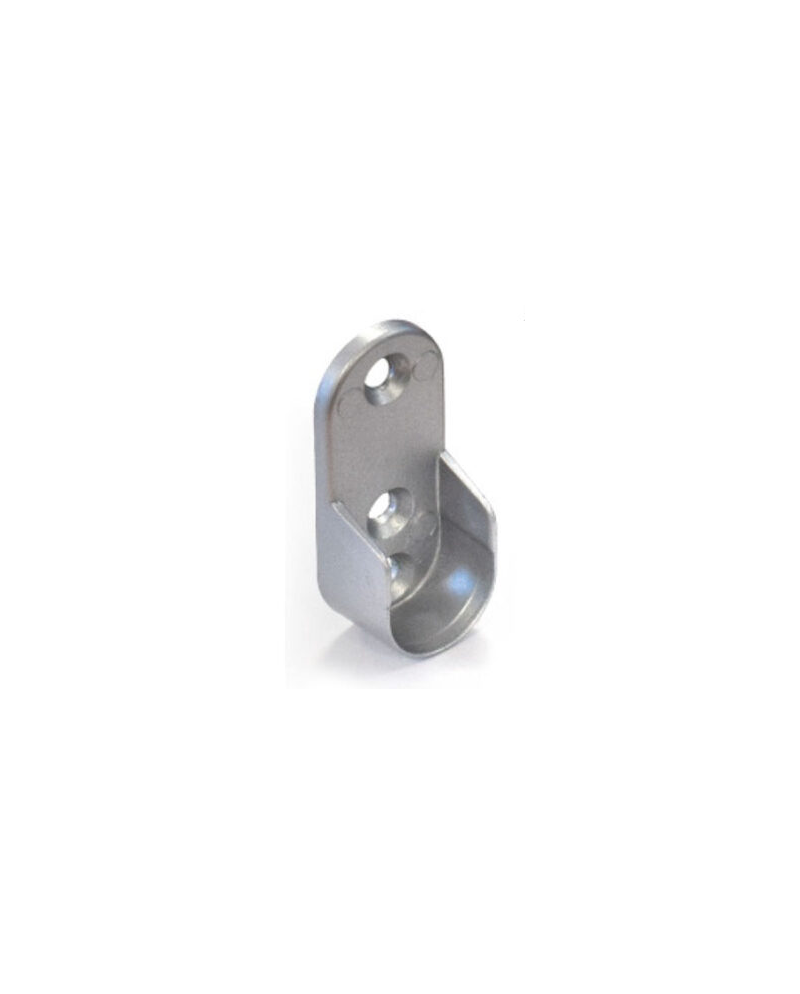 Soporte Lateral Tubo Ovalado Plata Mate | Soporte Barra Armario