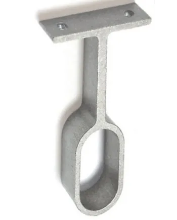 Soporte Central Tubo Ovalado Plata Mate | Refuerzo Barra Armario