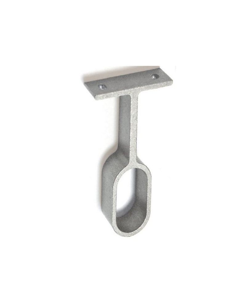 Soporte Central Tubo Ovalado Plata Mate | Refuerzo Barra Armario