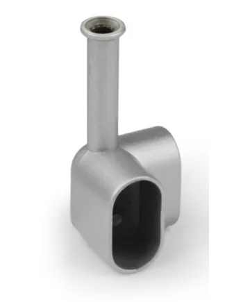 Soporte 90º Tubo Ovalado Plata Mate | Soporte Angular Barra Armario