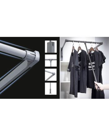 Colgador Abatible Armario Extensible | Perchero Extraíble Elevable