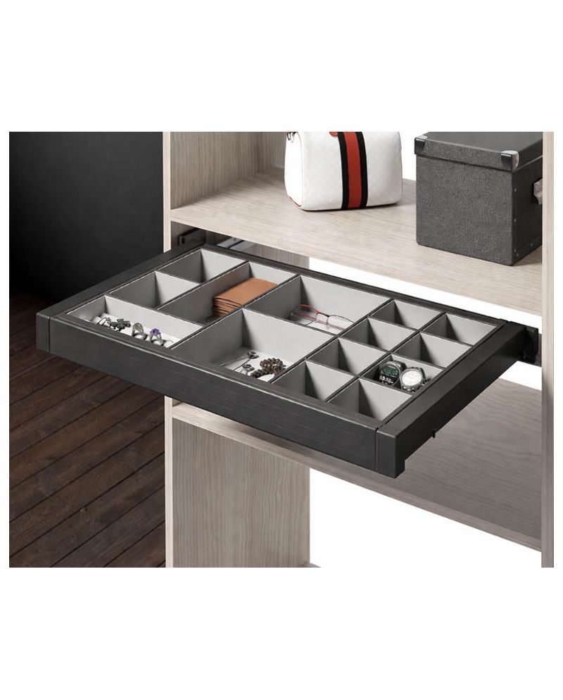 Organizador Accesorios Armario Extensible Grafito | Ajustable Módulos