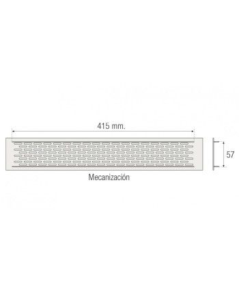 Rejilla Ventilación Zócalo 450 mm Plata mate | Cocina Muebles