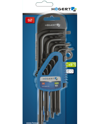 Juego 9 Llaves Torx Largas CrV | Herramienta Tornillos Seguridad