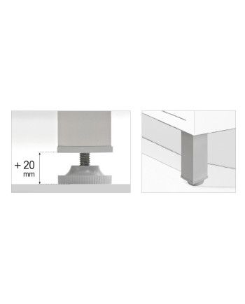 Pata Decorativa Aluminio Regulable 100 mm | Mueble Cocina