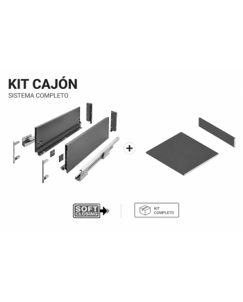 Cajón Metálico AXISPRO 167 mm Soft Close | Guías con Freno + Melamina a Medida