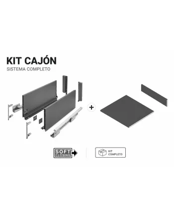 Cajón AXISPRO 199 mm Soft Close | Máxima Capacidad + Fondo y Trasera a Medida