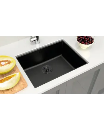 Fregadero OMEGA bajo encimera Inox y negro