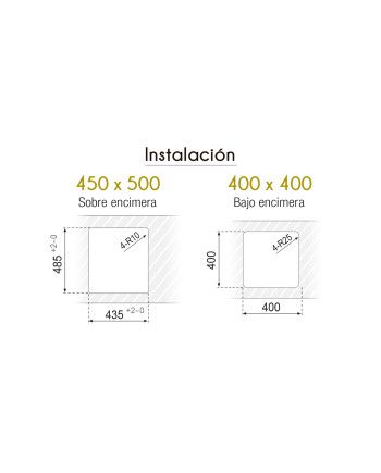 Fregadero Inox 45x50, 50x50 y 55x50 cm Compacto | Serie Boston Cocina