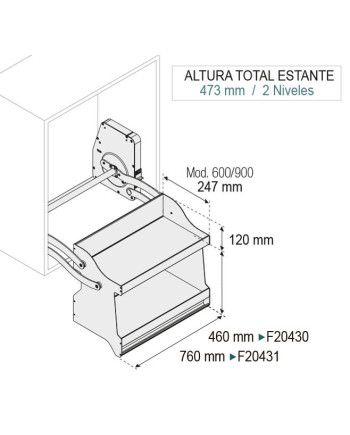Estante Abatible NEO Plastimodul Blanco y Grafito | Módulos 60 y 90