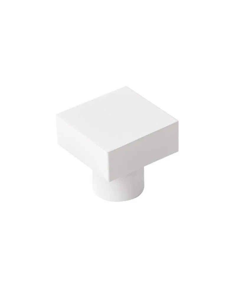 Pomo Cuadrado Mate | Negro, Blanco y Cromo 25x25 mm