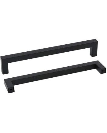Tirador Cuadrado Negro Cocina | 96-196 mm Barra 12x12