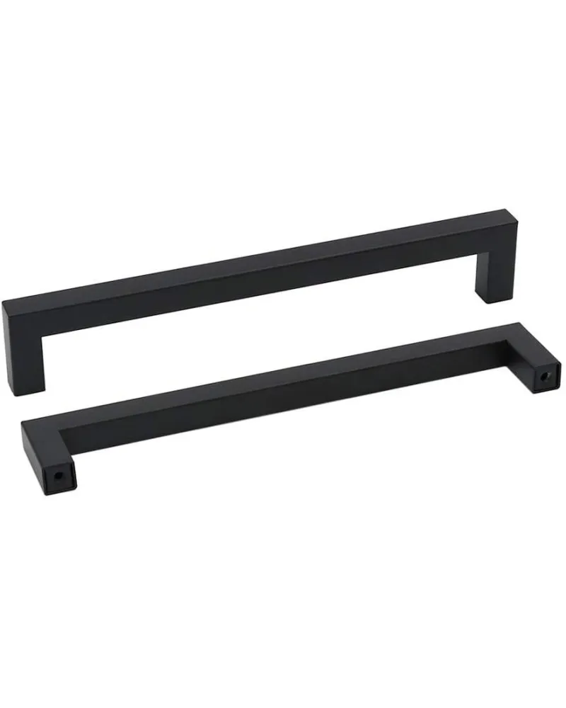 Tirador Cuadrado Negro Cocina | 96-196 mm Barra 12x12