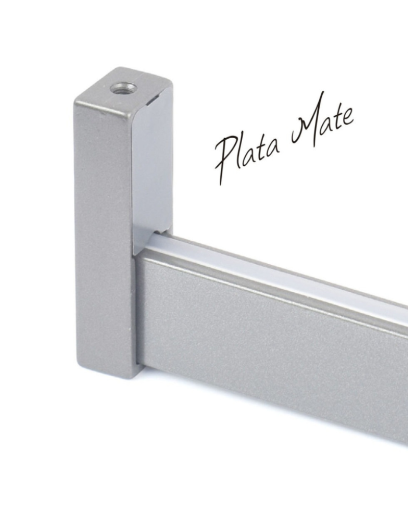 Barra Armario Rectangular Plata 3,95 m | Barra Colgar Ropa Resistente
