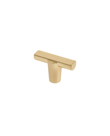 Pomo Oro Cepillado en T | Tirador Dorado para Muebles