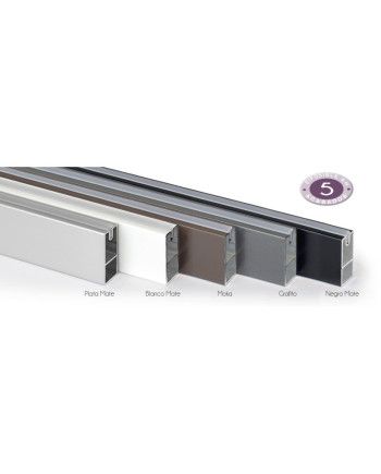 Barra Armario Rectangular Plata 3,95 m | Barra Colgar Ropa Resistente