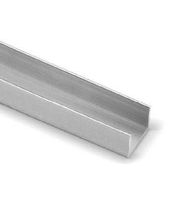 Perfil U 16 mm Plata Mate 1m | Remate y Protección de Cantos Profesional