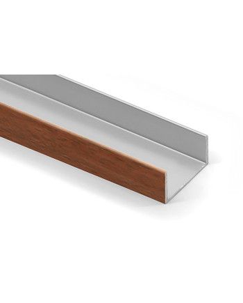 Perfil U 16 mm Madera Pino 1m | Remate de Cantos Natural y Profesional