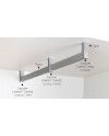 Soporte Central Barra Rectangular | Grafito Blanco Negro Plata Mate