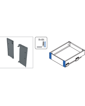 Conjunto Frente Metálico AXISPRO para Cajón Interior | Blanco y Antracita