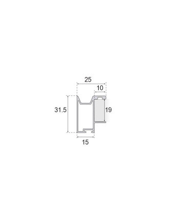 Kit Perfil Tirador Puerta Armario 19 mm Plata Mate 2,60m Modelo C 28814