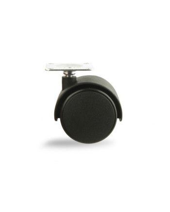 Rueda Nylon Negra con Pletina Ø30 y Ø50 | Sin Freno