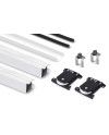 Kit Perfil Tirador Puerta Armario 19 mm Blanco Mate RAL 9003 2,60m | Sistema Completo