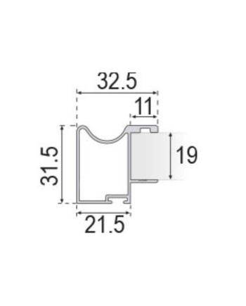 Kit Perfil Tirador Puerta Armario 19 mm Blanco Mate RAL 9003 2,60m | Sistema Completo
