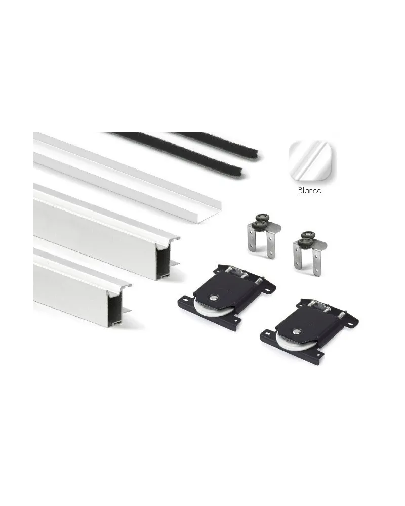 Kit Perfil Tirador Puerta Armario 19 mm Blanco Mate RAL 9003 2,60m Modelo F28811-R