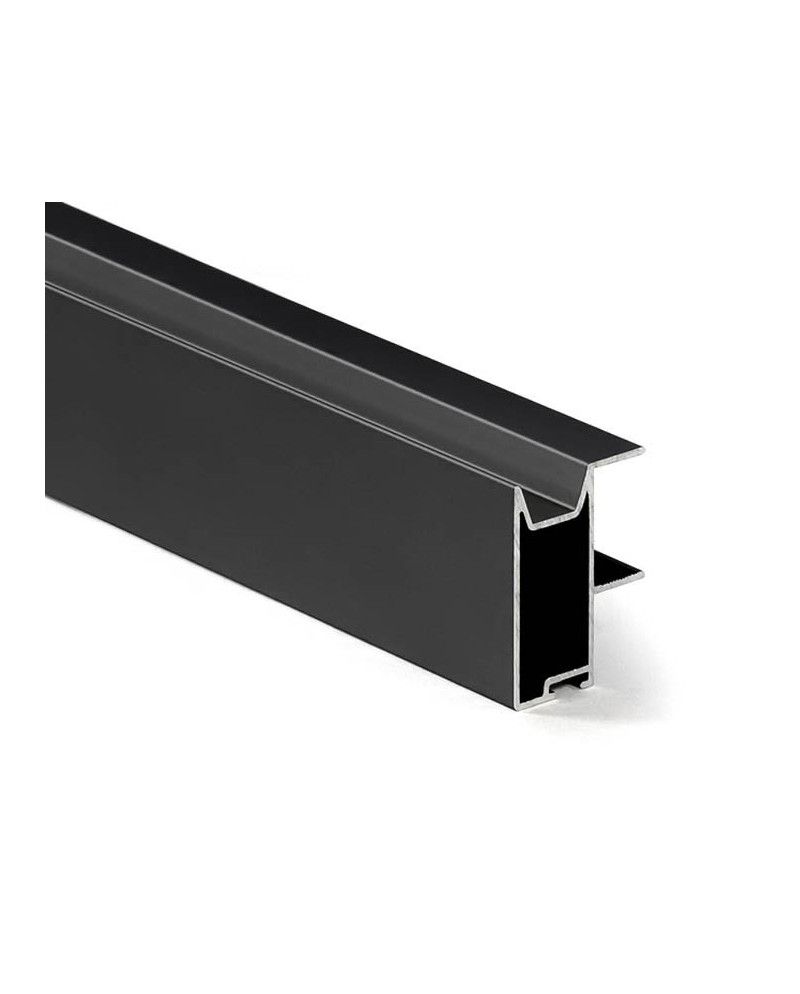 Kit Perfil Tirador Puerta Armario 19 mm Negro Mate 2,60m Modelo C 28812