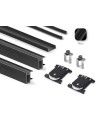 Kit Perfil Tirador Puerta Armario 19 mm Negro Mate 2,60m Modelo C 28812