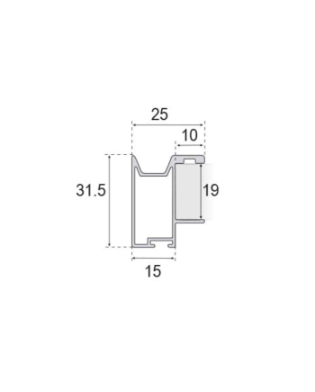 Kit Perfil Tirador Puerta Armario 19 mm Negro Mate 2,60m Modelo C 28812
