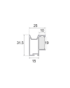 Kit Perfil Tirador Puerta Armario 19 mm Negro Mate 2,60m Modelo C 28812