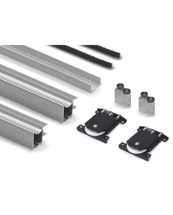 Kit Perfil Tirador Puerta Armario 16 mm Plata Mate 2,60m Modelo R 27004