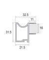 Kit Perfil Tirador Puerta Armario 16 mm Plata Mate 2,60m Modelo R 27004