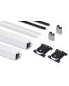 Kit Perfil Tirador Puerta Armario 16 mm Blanco Mate RAL 9003 2,60m Modelo R 27003-R