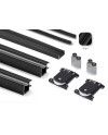 Kit Perfil Tirador Puerta Armario 16 mm Negro Mate 2,60m Modelo R 27038