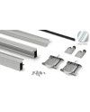 Kit Perfil Tirador Puerta Armario 16 mm Plata Mate 2,60m Modelo C 28764
