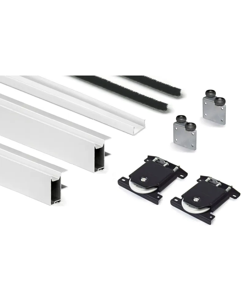 Kit Perfil Tirador Puerta Armario 16 mm Blanco Mate RAL 9003 2,70m Modelo C 28763-R